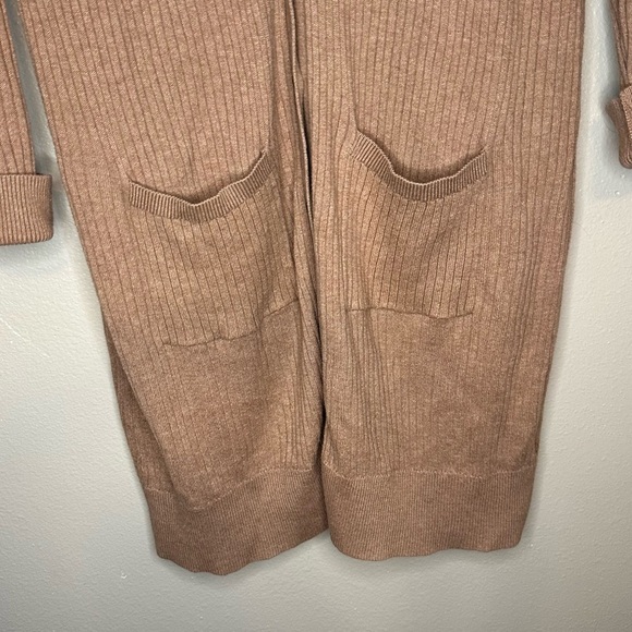 Stylus Lightweight Ribbed Brown Long Cardigan Medium - Picture 2 of 7